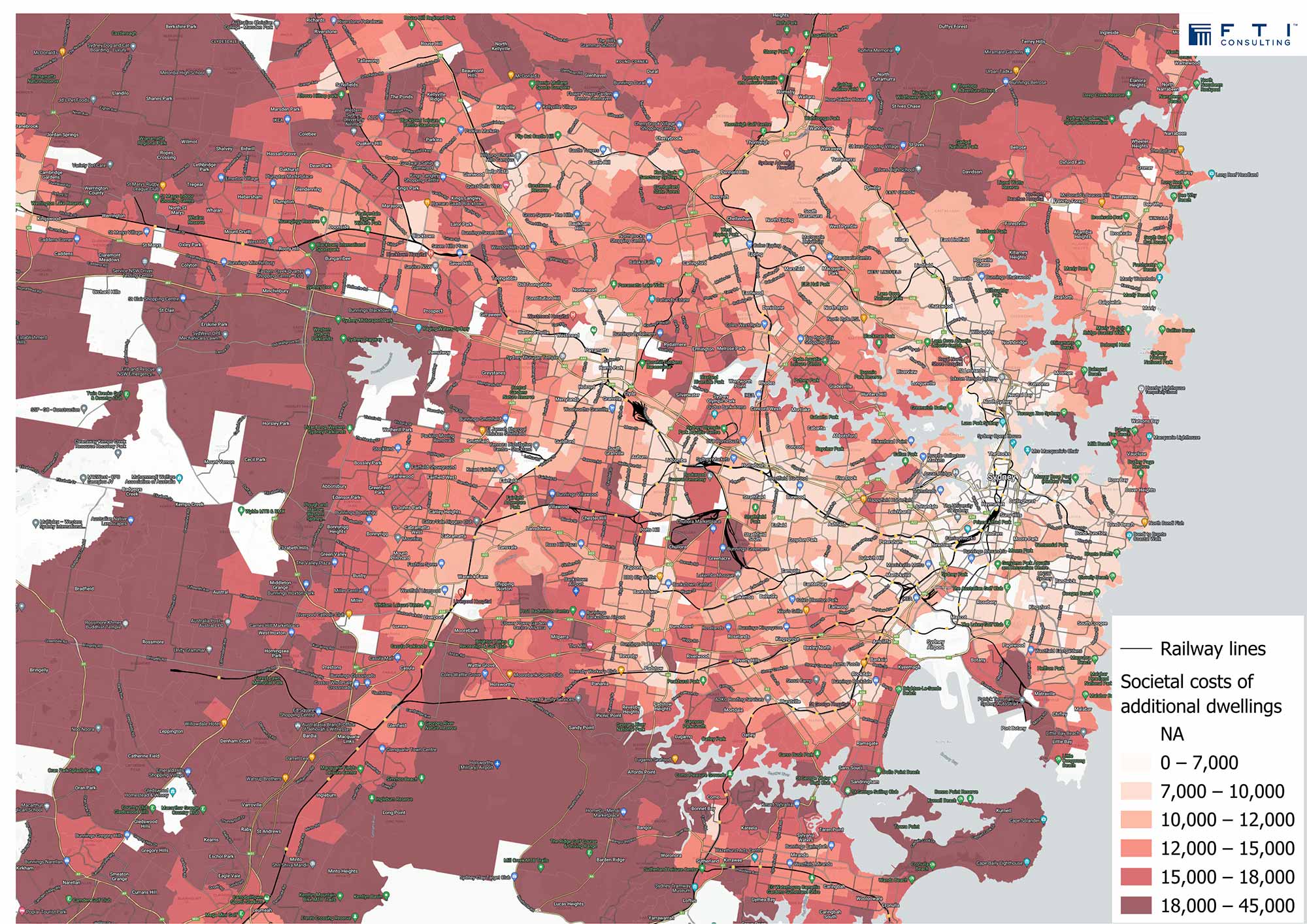 Sydney Railwaylines - Societal Costs of Additional Dwellings